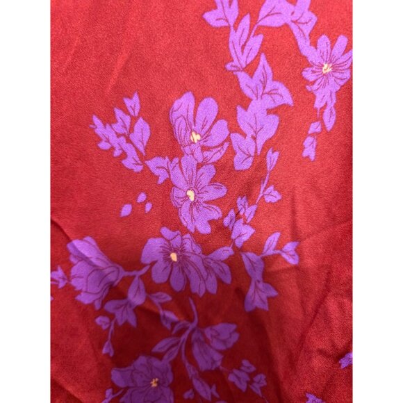 NWT Free People Red & Purple Floral Long-Sleeve Fair Cottagecore Mini Dress Open - Picture 7 of 8